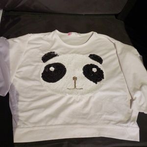 Sequined panda shirt